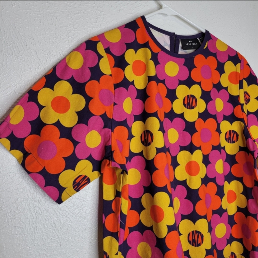 Lazy Oaf 70's Floral Print T-Shirt Women's Size Small - Picture 11 of 15
